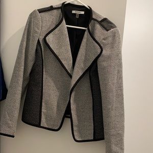 DKNY DKNYC blazer sz 6 black and white tweed